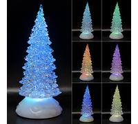 Tronje 27 cm Árbol Navideño Luz LED Pequeño - Árboles Navidad de Cristal - Temporizador USB - Abeto Navidad Acrílico Iluminado con Cambio de Color