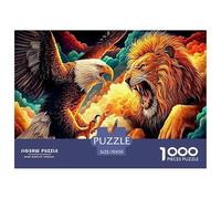 Trono de Águila: Águila y león Coloridos en Arte vívido. Rompecabezas de 1000 Piezas para Adultos. Hermoso Rompecabezas Decorativo. Regalo Divertido. 70 x 50 cm/1000 Piezas.