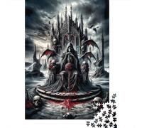 Trono de la Muerte gótico Rompecabezas 1000 Piezas Adultos Ilustrados Coloridos Papel Regalo Familiar Juego Difícil 52x38cm/1000pcs
