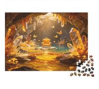 Trono en Cueva de Cristal Puzzle de 1000 Piezas para Adultos Papel Escena Fantástica Juego de Puzzle 1000 Piezas Familia Relajación Regalo 38x26cm/1000pcs