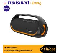 Tronsmart Bang Edición Mejorada Altavoz Portátil 60W, Potente, Luces Led y Bluetooth 5.3, Waterproof IPX6 y Power Bank, Sonido Estéreo, AUX e TF, con NFC, para Fiesta.