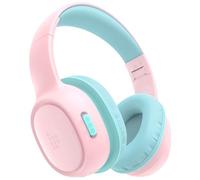 Tronsmart KH02 Auriculares Bluetooth 5.3 para Niños, 45 Horas de Reproducción, Cable de Audio Incorporado, Auriculares Inalámbricos Plegables con Micrófono para Escuela, Viaje, Avión - Rosa