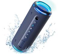 Tronsmart T7 Lite Altavoz Bluetooth 5.3, Potente Portátil con Luz LED de Color, Impermeable IPX7, 24H de Reproducción, Sonido Estéreo, Control de la App, Apoya TF, SD, para Fiestas - Azul
