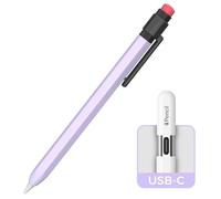 TRONWIN Funda para Apple Pencil USB-C, funda protectora de silicona con agarre perfecto, diseño clásico con clip resistente compatible con Apple Pencil USB de 3ª generación (lavanda), (JY18-C)