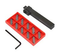 Tronzado Ranurado Herramienta para Torno MGEHR1212 con 3 herramientas de ranurado y 10 insertos MGMN300 de Torneado con Portaherramientas de Metal