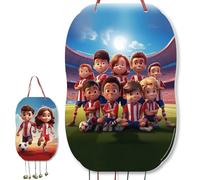 trookee - Piñata Cumpleaños Infantil de Futbol Rojiblanca - Piñata Grande de Futbol Para Rellenar Con Chuches y Regalos Para Niños y Niñas - Atlético, Sporting, Athletic, Girona - Comuniones - 46x30cm