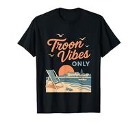 Troon Vibes Only Escocia Playa Atardecer Costa Camiseta