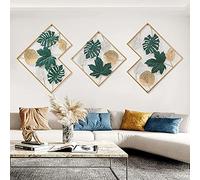 TROONZ 3pcs Escultura de Pared de Metal Set, Decoración Metal Arte, 3D Cuadro Hecho a Mano de Arte Moderno para Dormitorio Sala de Estar Oficina, 170cm x 71cm