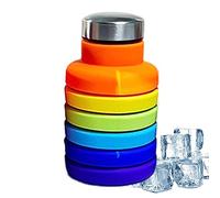 TROONZ Agua Plegable Silicona | Vasos Agua Deportivos a Prueba Fugas | Botellas Agua Silicona para Gimnasio, Camping, Viajes, Ciclismo, Deporte