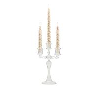 TROONZ Candelabro de Cristal 3 Brazos - Elegantes Candelabros de Vidrio Transparente con 3 Ramas - Candelabro Central para Fiesta temática, Mesa Central, decoración, Comedor, cumpleaños, Vacaciones