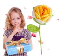 TROONZ Flor De Ganchillo,Flores De Punto - Flor Artificial Colorida Rosa del día de San Valentín,Decoración del hogar de Rosas Tejidas Hechas a Mano de Lana, Flores de Punto de Ganchillo