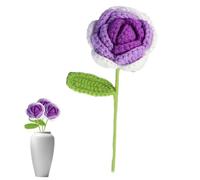 TROONZ Flores De Punto,Rosa De Ganchillo - Flor Artificial Colorida Rosa del día de San Valentín,Decoración del hogar de Rosas Tejidas Hechas a Mano de Lana, Flores de Punto de Ganchillo
