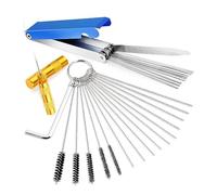 TROONZ Kit de limpieza de carburador, herramienta de limpieza de chorro de carburador - Herramienta de pulverización limpiadora de punta de antorcha, limpiador de carbohidratos de eliminación, 19 Uds.