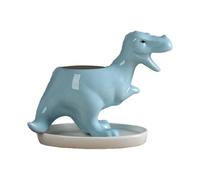 TROONZ Macetero de dinosaurios, macetero suculento de dinosaurio | Macetero Suculento Dinosaurio Con Bandeja Cerámica - Maceta de cactus bonsái de mesa, organizador decorativo con soporte para jarrón,