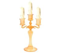 TROONZ Portavelas de 3 Brazos | Candeleros de Vidrio Transparente de 3 Ramas | Candelabro Central para Fiesta temática, Mesa Central, decoración, Comedor, cumpleaños, Vacaciones, Navidad