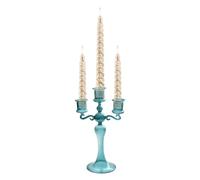 TROONZ Portavelas de 3 Cabezas - Portavelas de Vidrio Transparente con 3 Ramas,Candelabro Central para Fiesta temática, Mesa Central, decoración, Comedor, cumpleaños, Vacaciones, Navidad