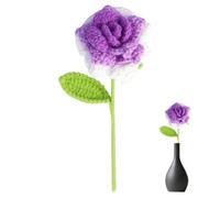 TROONZ Rosa De Ganchillo,Flores De Ganchillo | Flor Artificial Colorida Rosa del día de San Valentín - Decoración del hogar de Rosas Tejidas Hechas a Mano de Lana, Flores de Punto de Ganchillo