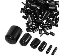 Trooth 156 tornillos elásticos de vinilo con protección de rosca de goma, 9 tamaños de 2/25 a 4/5 pulgadas (negro)