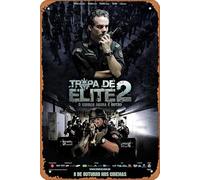 Tropa de Elite 2: O Inimigo Agora é Outro 2010 - Cartel de metal retro para decoración de pared, 30,5 x 20,3 cm, aspecto vintage