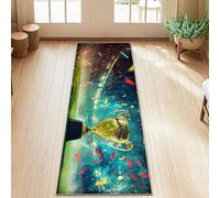 Trophy Runner - Alfombra rectangular para celebración, confeti festivo, brillante, celebración, dorado, borde de pelo bajo, encuadernado para el hogar, cocina, entrada, mesita de noche, decoración de