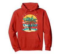 Tropic como si estuviera Caliente: Beachy Paradise Sunset Vibes Sudadera con Capucha, Unisex para Adultos, Rojo, XL