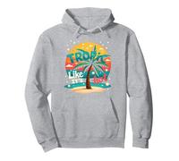 Tropic como si estuviera Caliente: Beachy Paradise Sunset Vibes Sudadera con Capucha, Unisex para Adultos, Gris Jaspeado, S