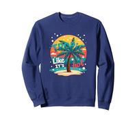 Tropic como si estuviera Caliente: Beachy Paradise Sunset Vibes Sudadera, Unisex para Adultos, Azul Marino, L