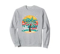 Tropic como si estuviera Caliente: Beachy Paradise Sunset Vibes Sudadera, Unisex para Adultos, Gris Jaspeado, XXL