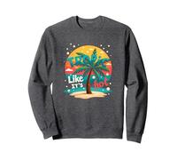 Tropic como si estuviera Caliente: Beachy Paradise Sunset Vibes Sudadera, Unisex para Adultos, Jaspeado Oscuro, XL