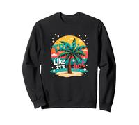 Tropic como si estuviera Caliente: Beachy Paradise Sunset Vibes Sudadera, Unisex para Adultos, Negro, L