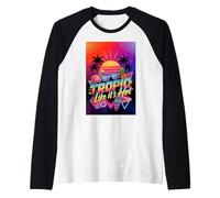 Tropic Like It's Hot Retro Summer 80s 90s Camiseta Manga Raglan
