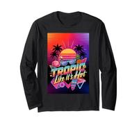 Tropic Like It's Hot Retro Summer 80s 90s Manga Larga