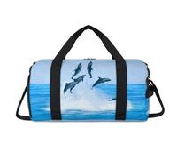 Tropic Sea Dolphin - Bolsa deportiva con compartimento para zapatos, bolsa de fin de semana, bolsa de viaje para el gimnasio, organizador de equipaje para mujeres, hombres, niños y niñas