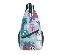 Tropical Animal Alpaca Sloth Dinosaur Flamingo Palm Cross Chest Bag Diagonalmente Sling Mochila Bandolera Bandolera Viajes Senderismo Mochilas para Hombres Mujeres