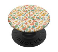 Tropical Banana Pattern Fruit Floral Beach Aesthetic PopSockets PopGrip Adhesivo