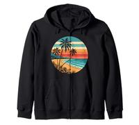Tropical Beach 70s 80s Retro Style Sunset Vintage Estética Sudadera con Capucha