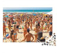 Tropical Beach Puzzle 1000 Piezas Material Reciclado Bikini Party Puzzle para Personas Mayores Alivia la Demencia Senil Fun Actividad de Juego Familiar Home 52x38cm/1000pcs