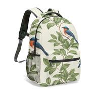 Tropical Bird of Paradise - Mochila escolar con diseño de rayas blancas y negras, 40 cm, diseño de hojas exóticas, mochila de viaje decorativa vibrante, 04., L, Casual