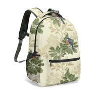 Tropical Bird of Paradise - Mochila escolar con diseño de rayas blancas y negras, 40 cm, diseño de hojas exóticas, mochila de viaje decorativa vibrante, 05., L, Casual