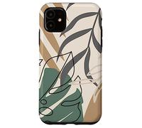 Tropical Botanical Beige Brown Exotic Minimalist Abstract Carcasa para iPhone 11