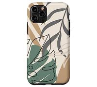 Tropical Botanical Beige Brown Exotic Minimalist Abstract Carcasa para iPhone 11 Pro