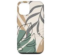Tropical Botanical Beige Brown Exotic Minimalist Abstract Carcasa para iPhone 12/12 Pro