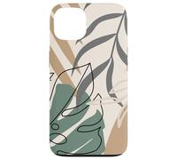 Tropical Botanical Beige Brown Exotic Minimalist Abstract Carcasa para iPhone 13