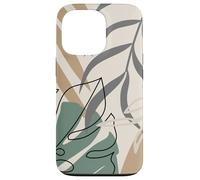 Tropical Botanical Beige Brown Exotic Minimalist Abstract Carcasa para iPhone 13 Pro