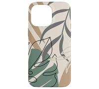 Tropical Botanical Beige Brown Exotic Minimalist Abstract Carcasa para iPhone 14 Pro MAX
