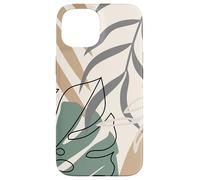 Tropical Botanical Beige Brown Exotic Minimalist Abstract Carcasa para iPhone 15
