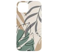 Tropical Botanical Beige Brown Exotic Minimalist Abstract Carcasa para iPhone 15 Plus