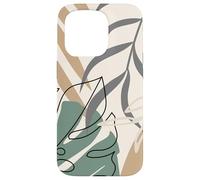 Tropical Botanical Beige Brown Exotic Minimalist Abstract Carcasa para iPhone 15 Pro