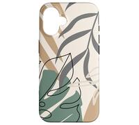 Tropical Botanical Beige Brown Exotic Minimalist Abstract Carcasa para iPhone 16