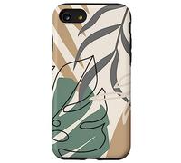 Tropical Botanical Beige Brown Exotic Minimalist Abstract Carcasa para iPhone SE (2020) / 7/8